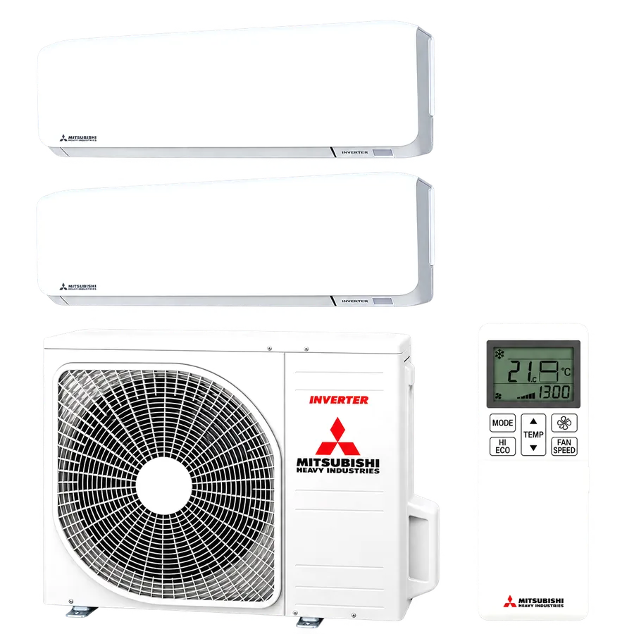 Multi split airco met twee binnenunits en een buitenunit